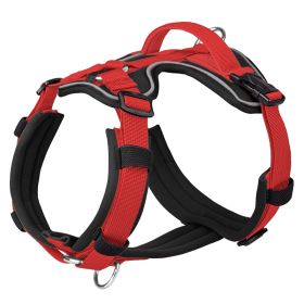 Breathable Reflective Explosion-proof Vest Dog Harness (Option: Black Red-M)