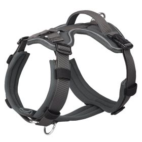 Breathable Reflective Explosion-proof Vest Dog Harness (Option: Dark Gray-XL)