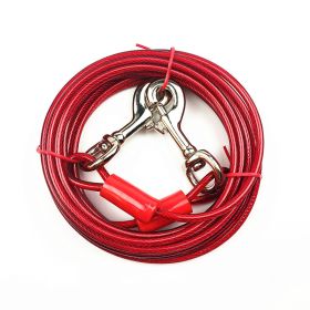 Double Hook Wire Rope Dog Leash (Option: Red Double Zinc Alloy-5mm, 3 M)