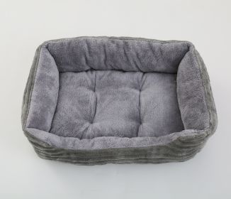 Four Seasons Universal Pet Bed Candy Color Square Kennel Teddy Pomeranian Mat Cat Nest Pet Bed (Option: Dark Gray-XL)