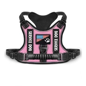 Shock Absorption Comfortable Night Vision Reflective Pet Harness Dog Vest Traction Chest Strap (Option: Pink-L)