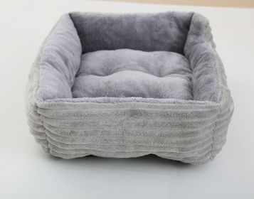 Four Seasons Universal Pet Bed Candy Color Square Kennel Teddy Pomeranian Mat Cat Nest Pet Bed (Option: Light Gray-XXL)