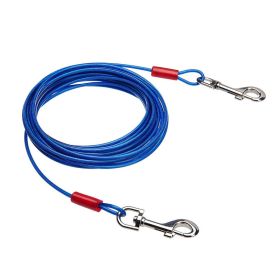 Double Hook Wire Rope Dog Leash (Option: Blue Double Horse Iron Hook-5mm, 6 M)